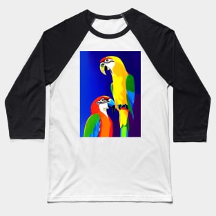 RICH COLORFUL PARROTS PURPLE  BACKGROUND Baseball T-Shirt